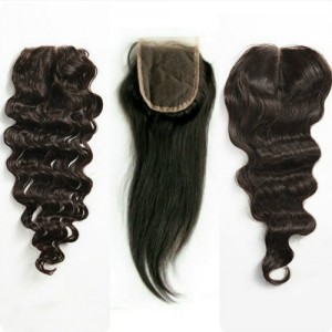 Lace closure curly wavy straight
